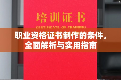 南部职业资格证书制作的条件，全面解析与实用指南